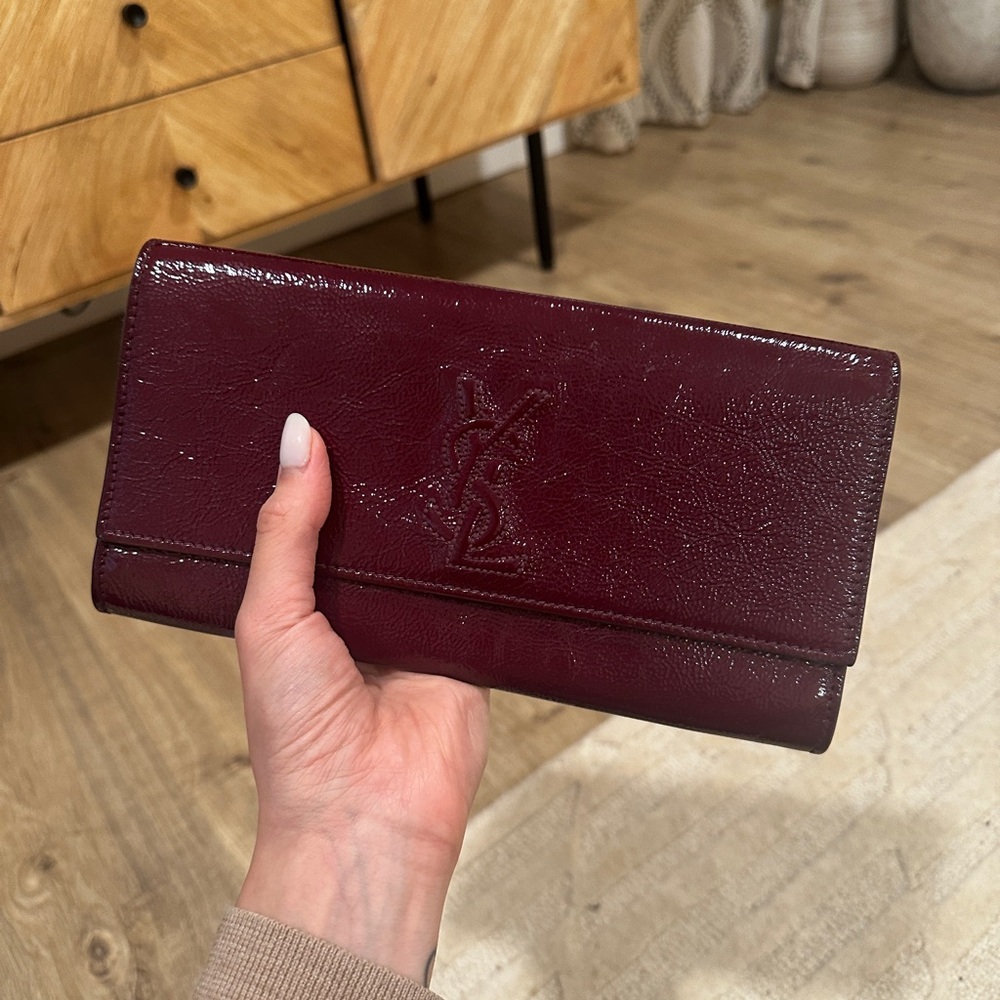 YSL Burgundy Leather Wallet